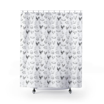 Hen Haven Shower Curtains