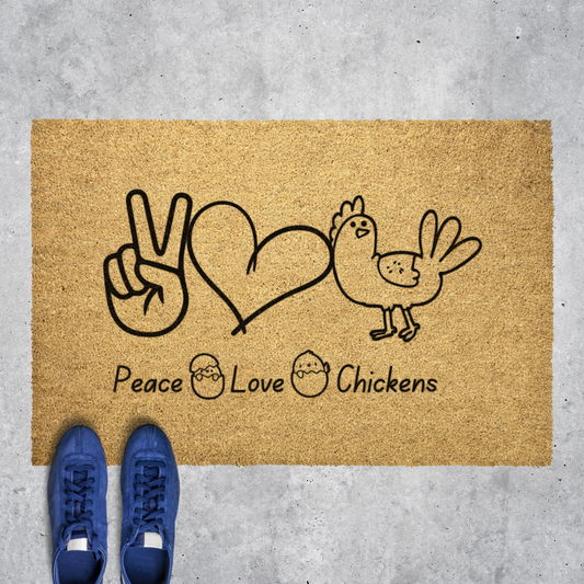 Peace.Love.Chicken Mat